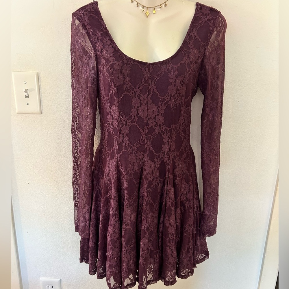 v i n t a g e :: lace Layered 90s Grunge fit and flare Dress contempo casuals - Picture 2 of 6